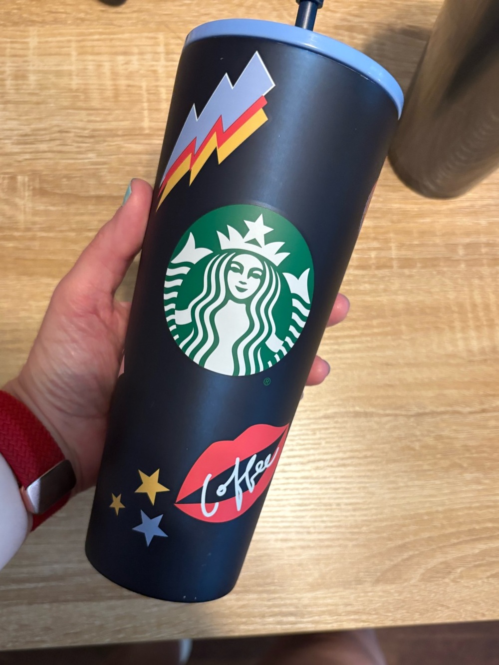 Starbucks Tumbler with sticker design